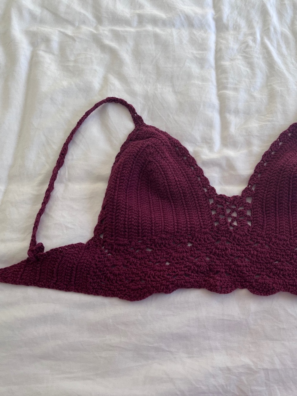 Red Crochet Bra Top (M?)